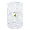 PawHut Large Metal Bird Cage with Stand, Perches, Food Bowls, Swing for Budgie, Parakeet, 46.5 x 35.5 x 92cm,White