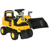 DodiOnline CAT Licensed Kids Construction Ride-On Toddler Digger Excavator Foot-To-Floor Ride-On Toy w/ Manual Shovel, Horn, Hidden Storage, for Ages 1.5-3 Years