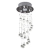 DodiOnline Metal Crystal Ceiling Light Chandelier Elegant Pendant Lamp Living Room Stairway Stairway Spiral Rain Drop Pendant Lamp Silver