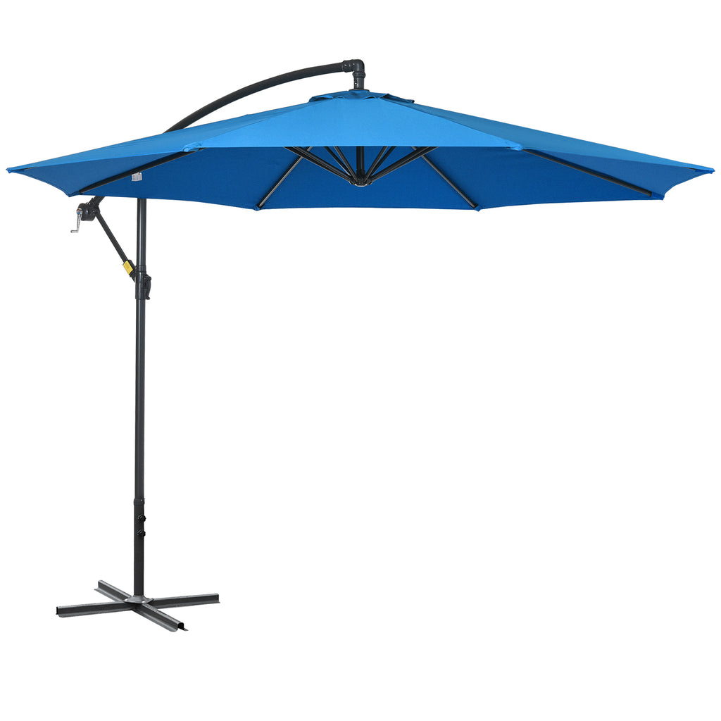 DodiOnline 3(m) Offset Cantilever Parasol, with Cross Base - Blue