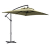 DodiOnline 3m Square Canopy Cantilever Parasol, with Cross Base - Beige