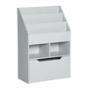 DodiOnline Kids Bookshelf, Toy Organiser, with Storage Drawer, Wheels - Grey