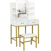 DodiOnline LED Light Dressing Table, with Stool - White