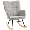 DodiOnline Berber Fleece Nursery Glider Rocker for Nursing, Wingback Rocking Chair for Living Room, Light Grey