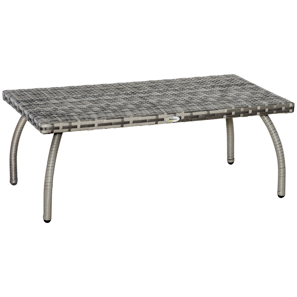 DodiOnline PE Wicker Rattan Garden Coffee Table - Mixed Grey
