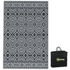 DodiOnline 182 x 274cm Reversible Patterned Outdoor Rug, with Bag - Black/Grey
