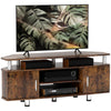 DodiOnline TV Unit Cabinet for TVs up to 55 Inches with Storage Shelves and Cupboard, Entertainment Centre for Living Room, Rustic Brown