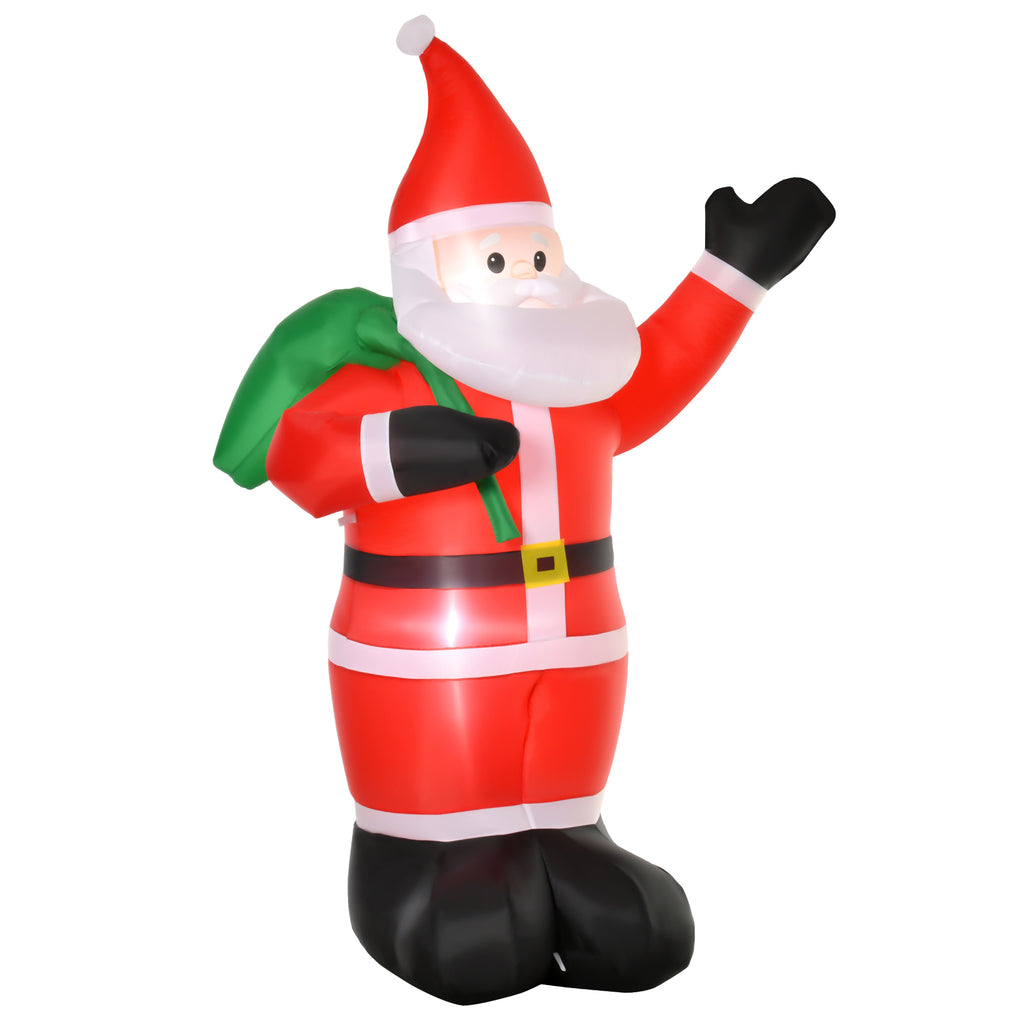DodiOnline 8ft Christmas Inflatable Santa Holiday Yard Decoration with LED Lights, Indoor Outdoor Lawn Blow Up Decor