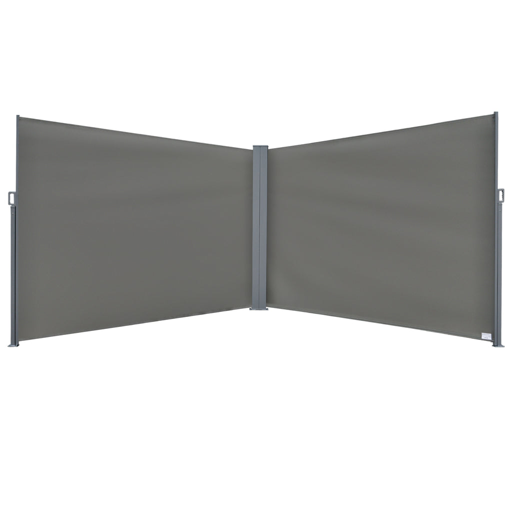 DodiOnline 6 x 2m Retractable Sun Side Awning Screen Fence Patio Garden Wall Balcony Screening Panel Outdoor Blind Privacy Divider – Grey