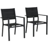DodiOnline Set of Two Aluminium Stacking Garden Chairs - Black