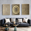 Golden Geometric Circle Canvas Poster Abstract Print Picture Wall Art Home Decor