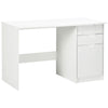 DodiOnline Computer Desk with Drawers, High Gloss Home Office Desk with Storage Cabinet, Study Workstation, 120 x 60cm, White