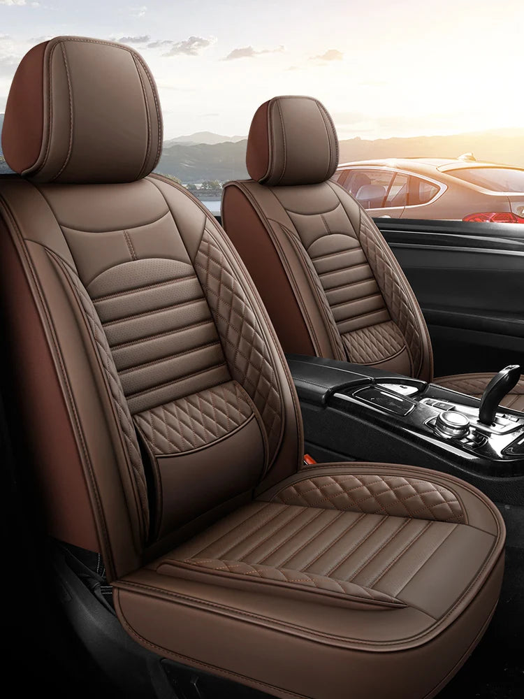 2024 the New Four Seasons Universal Diamond-shaped Full-leather Waist-solid Car Seat Cushion
