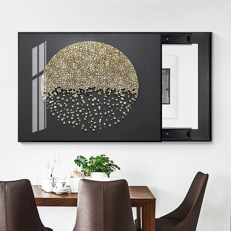 Modern Home Decorative Wall Art Printed Electric Meter Box Crystal Porcelain Painting Advanced Security Canvas Base