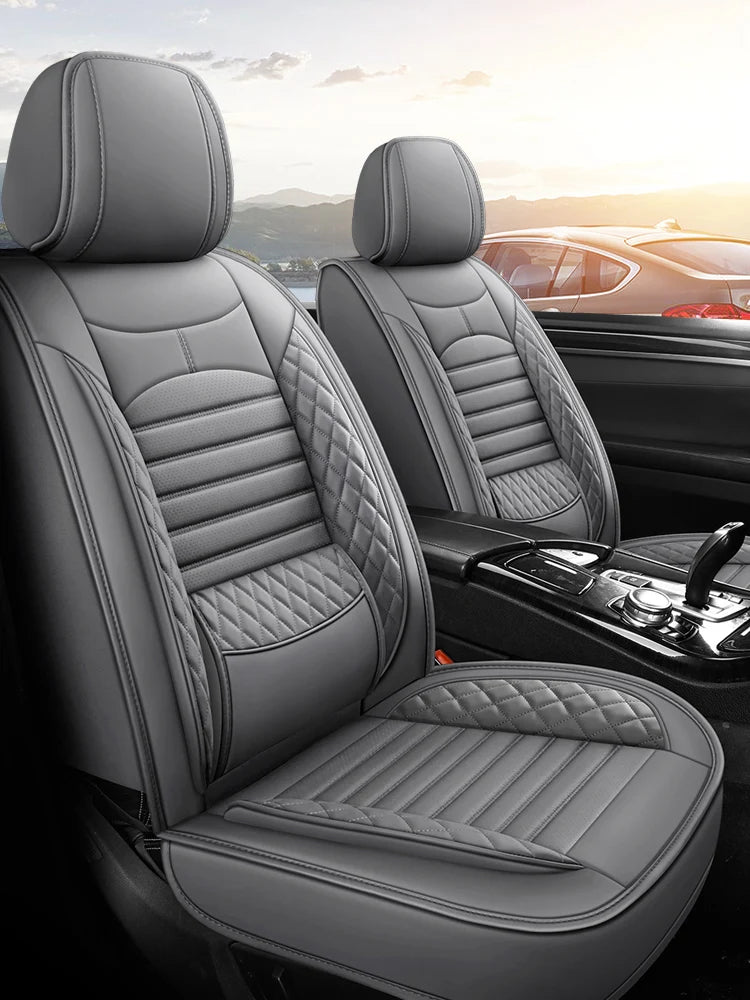 2024 the New Four Seasons Universal Diamond-shaped Full-leather Waist-solid Car Seat Cushion