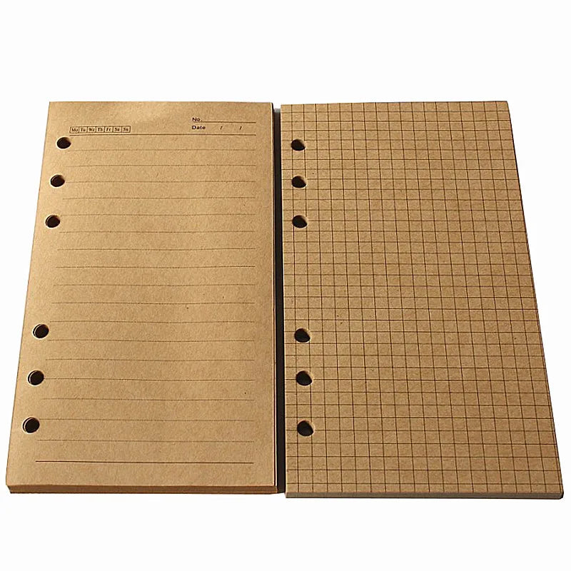 50 Sheet A5 A6 Loose-leaf Colorful Refill Inner Page Line Blank Grid Inner Page Inside Paper Stationery