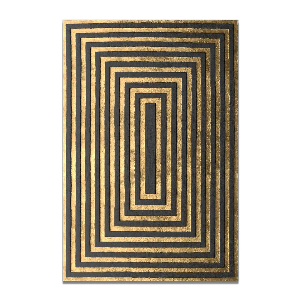 Golden Geometric Circle Canvas Poster Abstract Print Picture Wall Art Home Decor