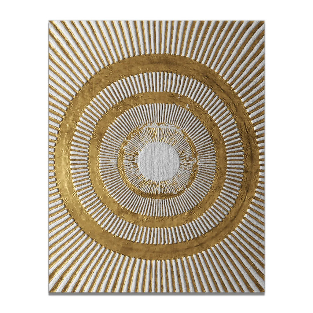 Golden Geometric Circle Canvas Poster Abstract Print Picture Wall Art Home Decor