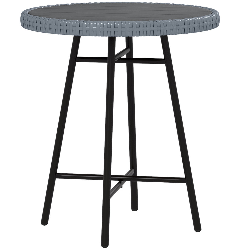 DodiOnline Rattan Border Outdoor Side Table - Grey