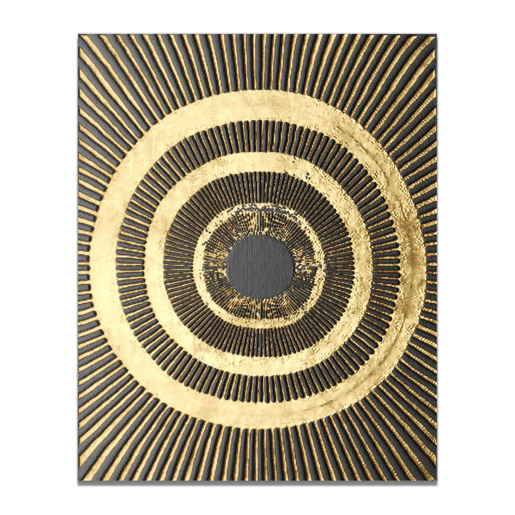 Golden Geometric Circle Canvas Poster Abstract Print Picture Wall Art Home Decor