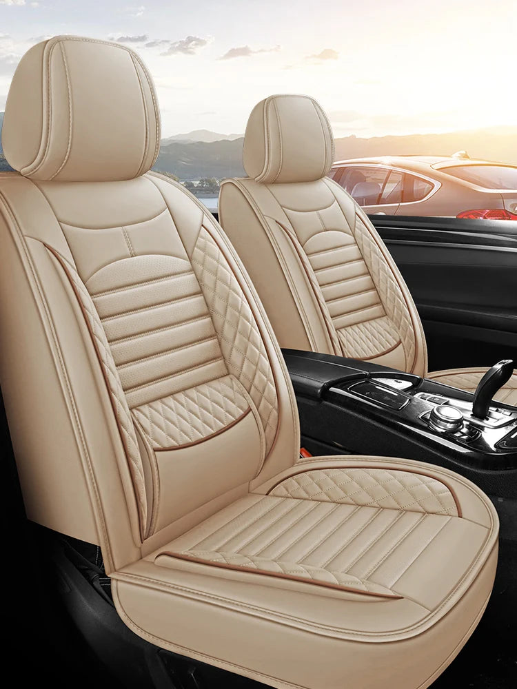 2024 the New Four Seasons Universal Diamond-shaped Full-leather Waist-solid Car Seat Cushion