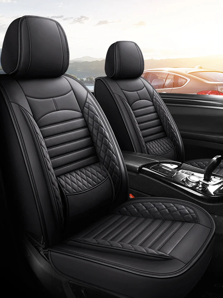 2024 the New Four Seasons Universal Diamond-shaped Full-leather Waist-solid Car Seat Cushion