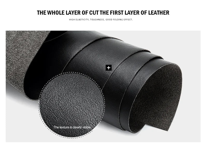 BISON DENIM Black Purse For Men Genuine Leather Men's Wallets Thin Male Wallet Card Holder Cowskin Soft Mini Purses N4429