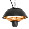 DodiOnline 600W Electric Heater Ceiling Hanging Halogen Light with Adjustable Hook Chain Black Aluminium Frame