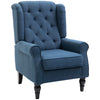 DodiOnline Wingback Accent Chair, Retro Upholstered Button Tufted Occasional Chair for Living Room and Bedroom, Blue