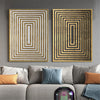 Golden Geometric Circle Canvas Poster Abstract Print Picture Wall Art Home Decor