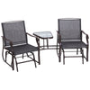 DodiOnline Gliding Jack and Jill Seat, with Glass-Top Table - Brown/Grey