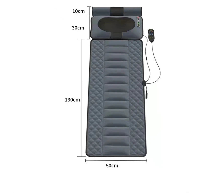 Multifunctional Full Body Massage Mattress New Design Acupressure Back Therapy Conveniently Controlled Wireless Remote for