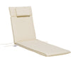 DodiOnline Garden Sun Lounger Cushion Replacement Thick Sunbed Reclining Chair Relaxer Pad with Pillow - Cream White