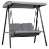 DodiOnline 2 Seater Garden Swing Chair with Adjustable Tilting Canopy, Outdoor Hammock Bench with Steel Frame for Patio, Grey