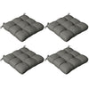 DodiOnline 4-Piece Seat Cushion Pillows Replacement, Patio Chair Cushions Set with Ties for Indoor Outdoor, Charcoal Grey
