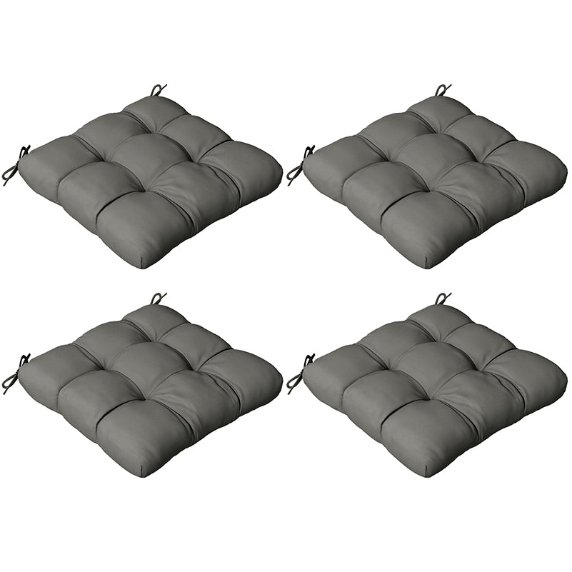 DodiOnline 4-Piece Seat Cushion Pillows Replacement, Patio Chair Cushions Set with Ties for Indoor Outdoor, Charcoal Grey