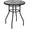 DodiOnline ?60 Garden Table, with Glass Printed Tabletop - Multicolour
