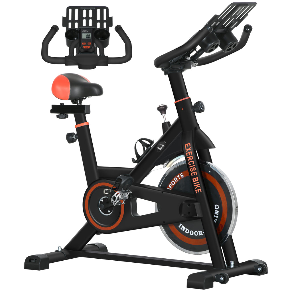 DodiOnline Exercise Bike, 8kg Flywheel Stationary Bike Indoor Cycling Machine with Adjustable Resistance Seat Handlebar, Black