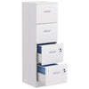 DodiOnline Four-Drawer Lockable Filing Cabinet - White Wood Effect