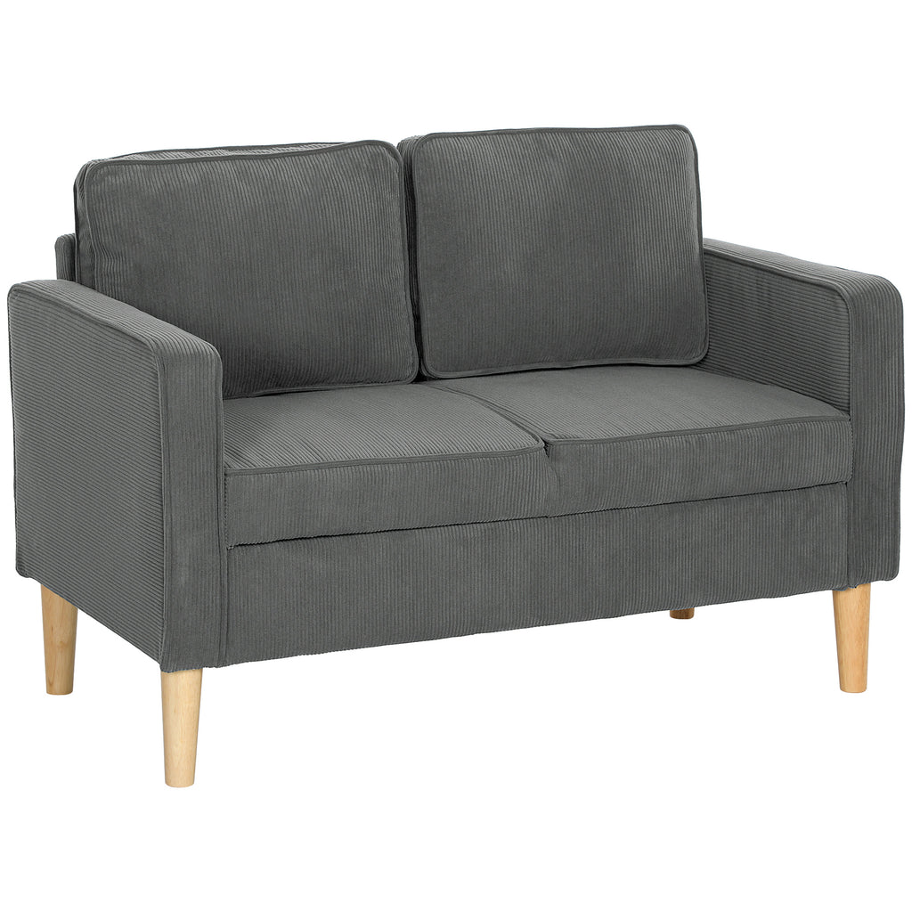 DodiOnline Small Two-Seater Corduroy Sofa - Grey