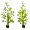 DodiOnline Set of 2 120cm/4FT Artificial Bamboo Trees Decorative Plant w/ Heavy Pot Indoor Outdoor Style Home Office Greenery Decoration