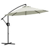DodiOnline 3(m) Offset Cantilever Parasol Umbrella, with Cross Base - Cream