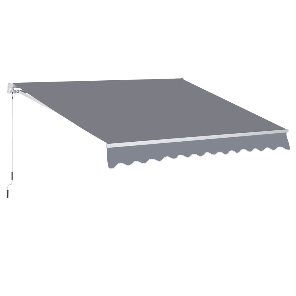 DodiOnline 3 x 2.5m Manual Awning Canopy Sun Shade Shelter Retractable for Garden Grey
