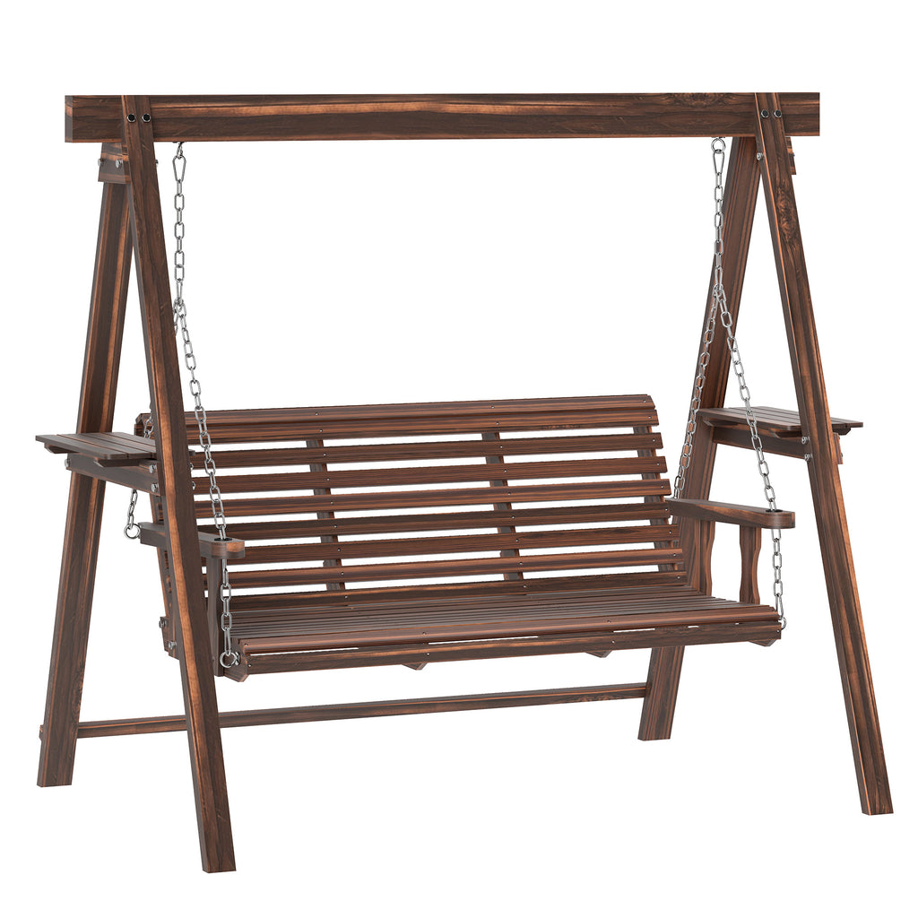 DodiOnline Three-Seater Wooden Swing Bench