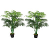 DodiOnline 2 Pack Artificial Plant Palm Tree in Pot, Fake Plants for Home Indoor Outdoor Decor, 125cm, Green