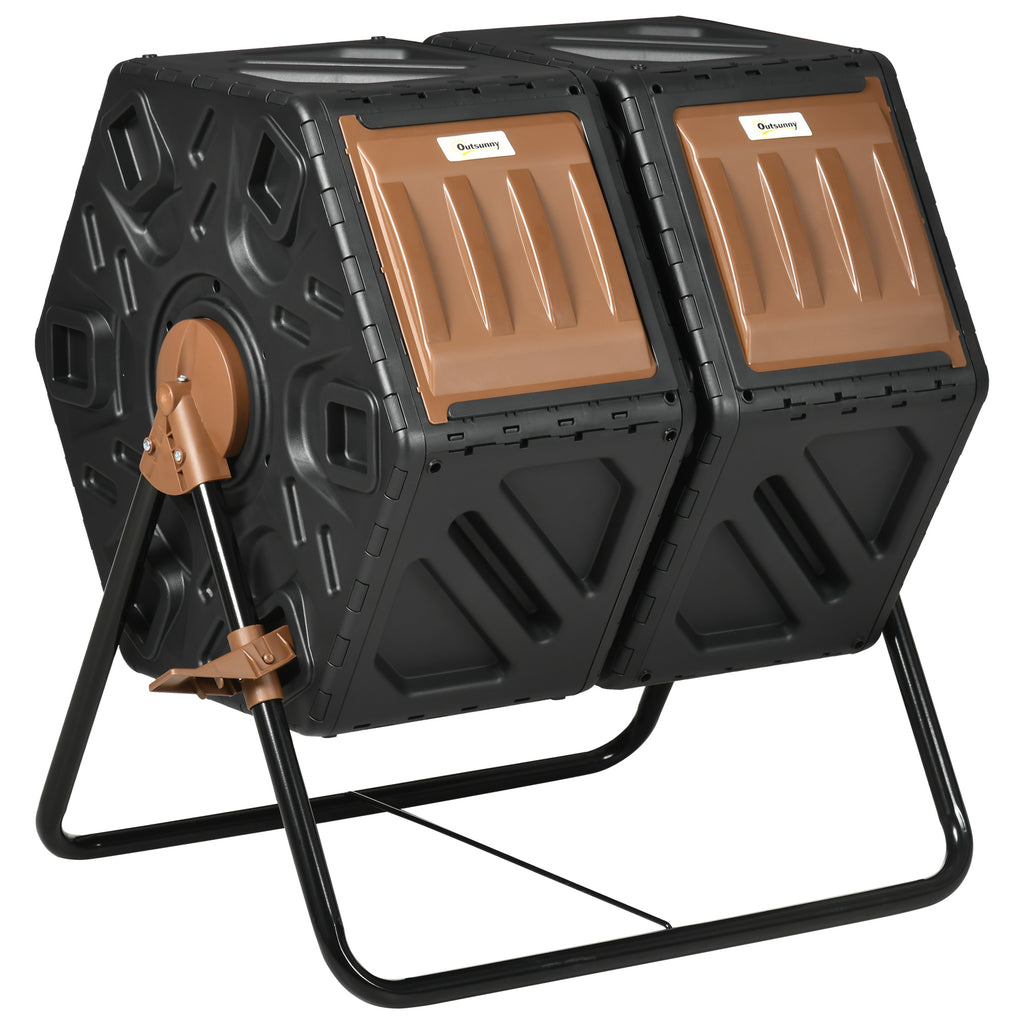 DodiOnline 130L Double Chamber Composter - Black