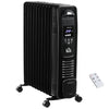 DodiOnline 2500W Digital Display Oil Filled Radiator, 11 Fin Portable Electric Heater with Timer, Adjustable Thermostat, Three Heat settings, Safety Cut Off, Remote, Black