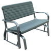 DodiOnline 2 Seats Garden Glider Bench, Metal Frame and HDPE Swing Loveseat, Porch Rocking Glider for 2 Person with High Back and Armrest, Dark Green