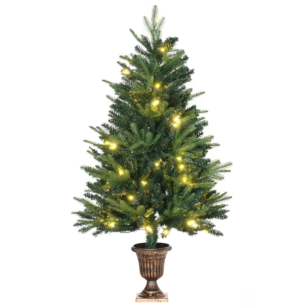 DodiOnline 1.2m 4ft Christmas Tree Entrance Décor 750 Tips Xmas Pre-lit Tree 80 LED with Vase Base