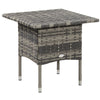 DodiOnline Rattan Side Table, Outdoor Coffee Table with Plastic Board Under the Full Woven Table Top for Patio, Garden, Balcony, Mixed Grey